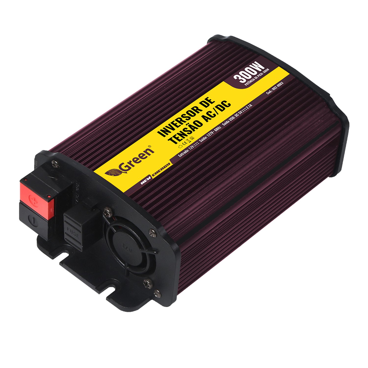 Inversor De Tensao 12V 300w USB 5V 2.1a - 127v