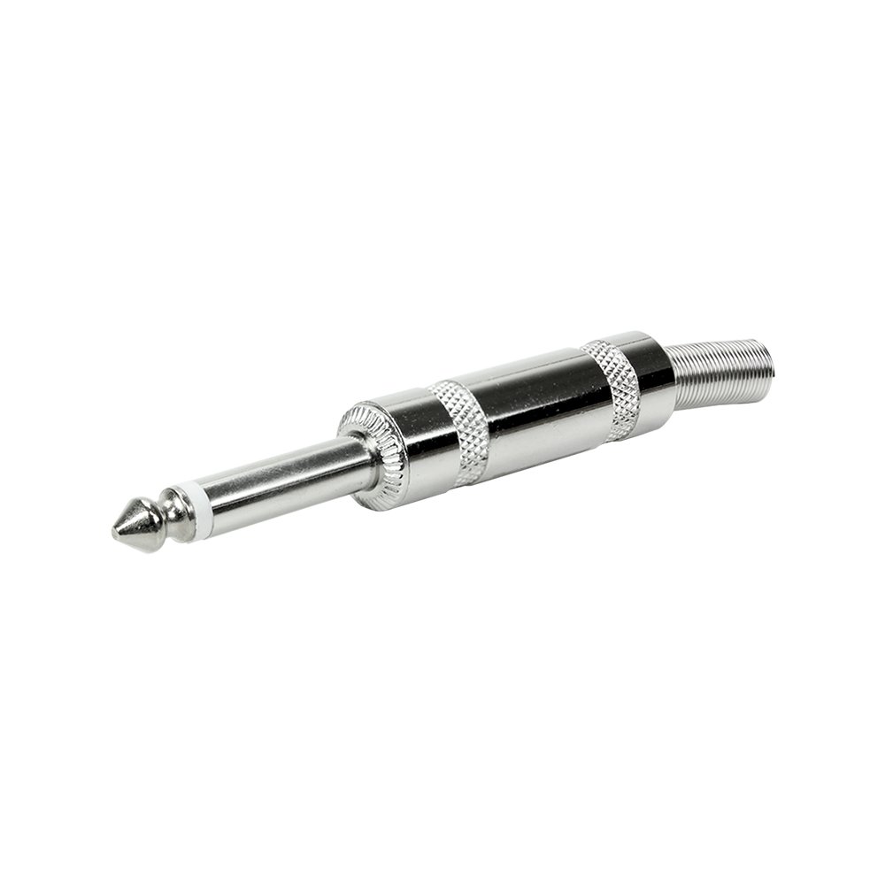 Plug P10 Mono Níquel Com Mola Espiral Profissional - Performance Sound