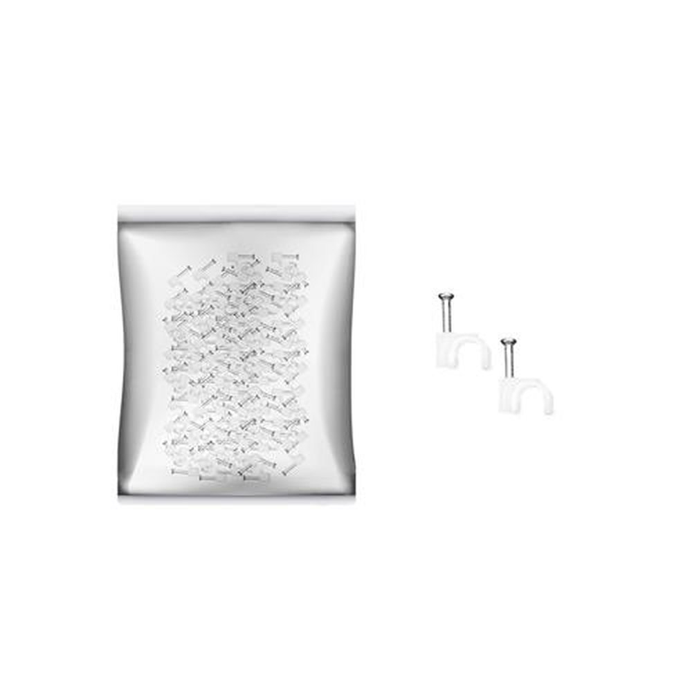 Fixa Fio R-7mm Branco - 100 PCs