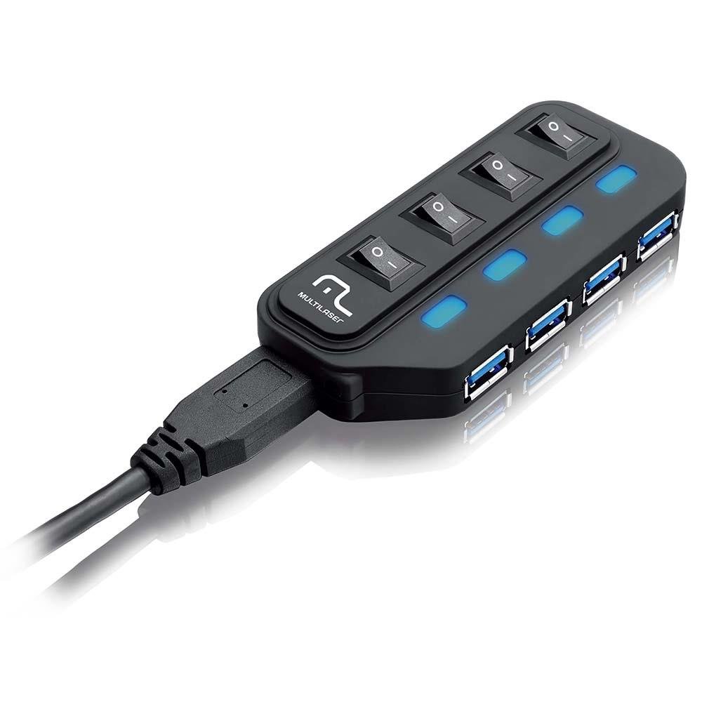Hub USB Multilaser 3.0 Super Speed 4 Portas - AC264