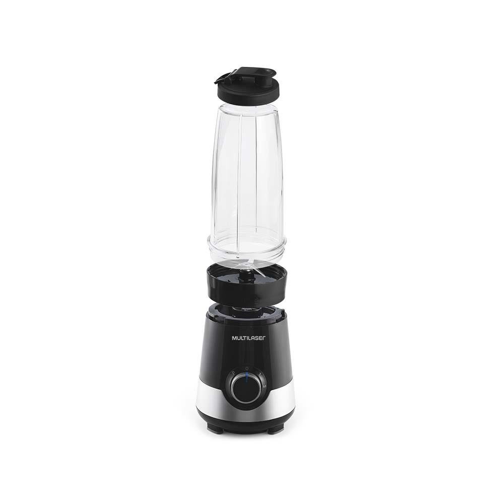 Liquidificador Shake 220V-300W 2 copos de 800ml - 2 velocidades e função pulsar Preto/Prata Multilaser - BE014