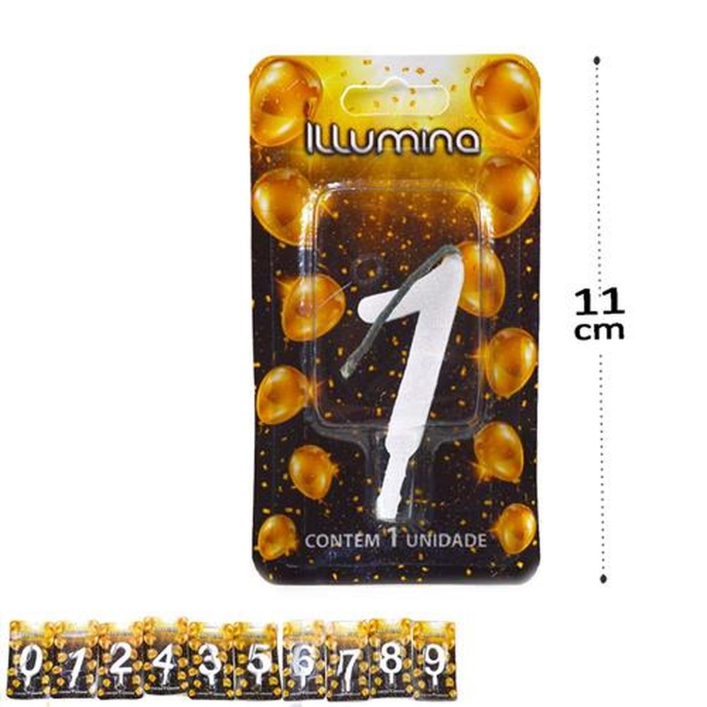 Vela De Aniversário Números Branco