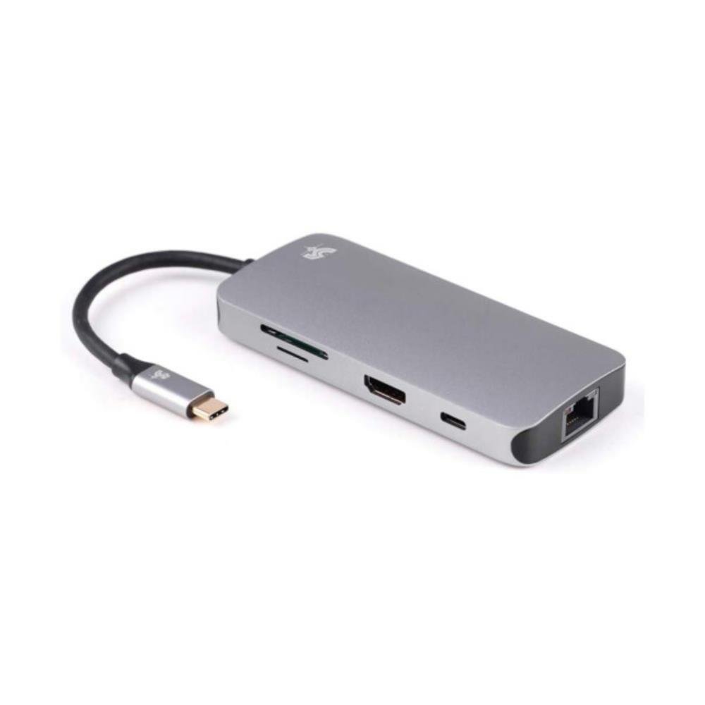 HUB USB-C 7x1, HDMI, USB 3.0, RJ45 USB-C, LEITOR SD/MICRO SD, 5+ - DTC-02 018-7453