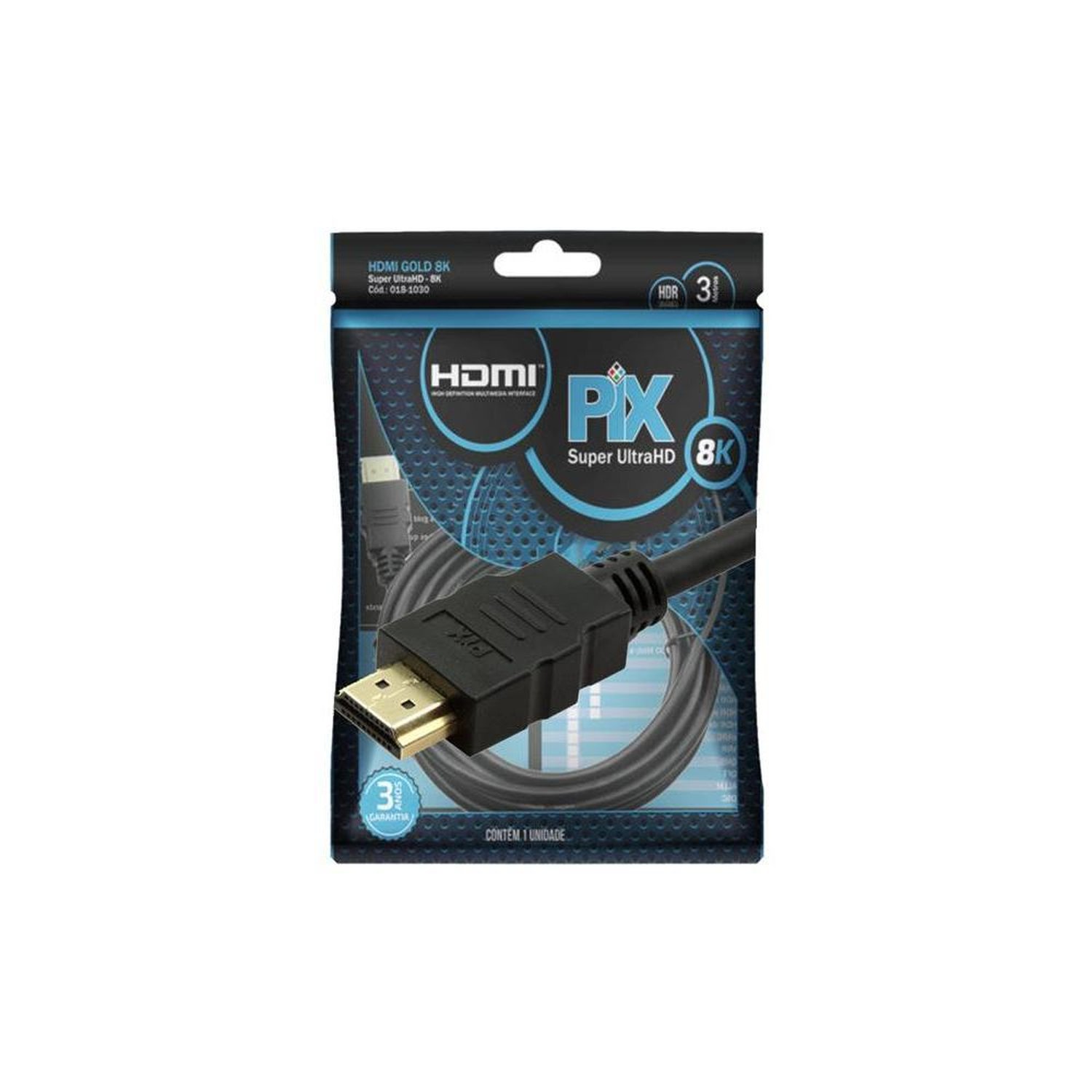 Cabo Hdmi 3,0 Mt 2.1 Gold 8k Hdr.