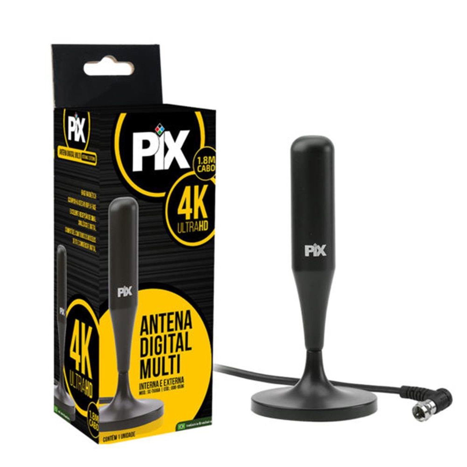 Antena Interna Hdtv 1,8m Pix