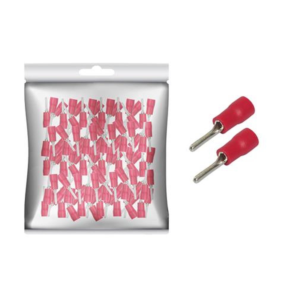 Terminal Pino Agulha Pre-isolado PTV1.5mm - 100 PCs