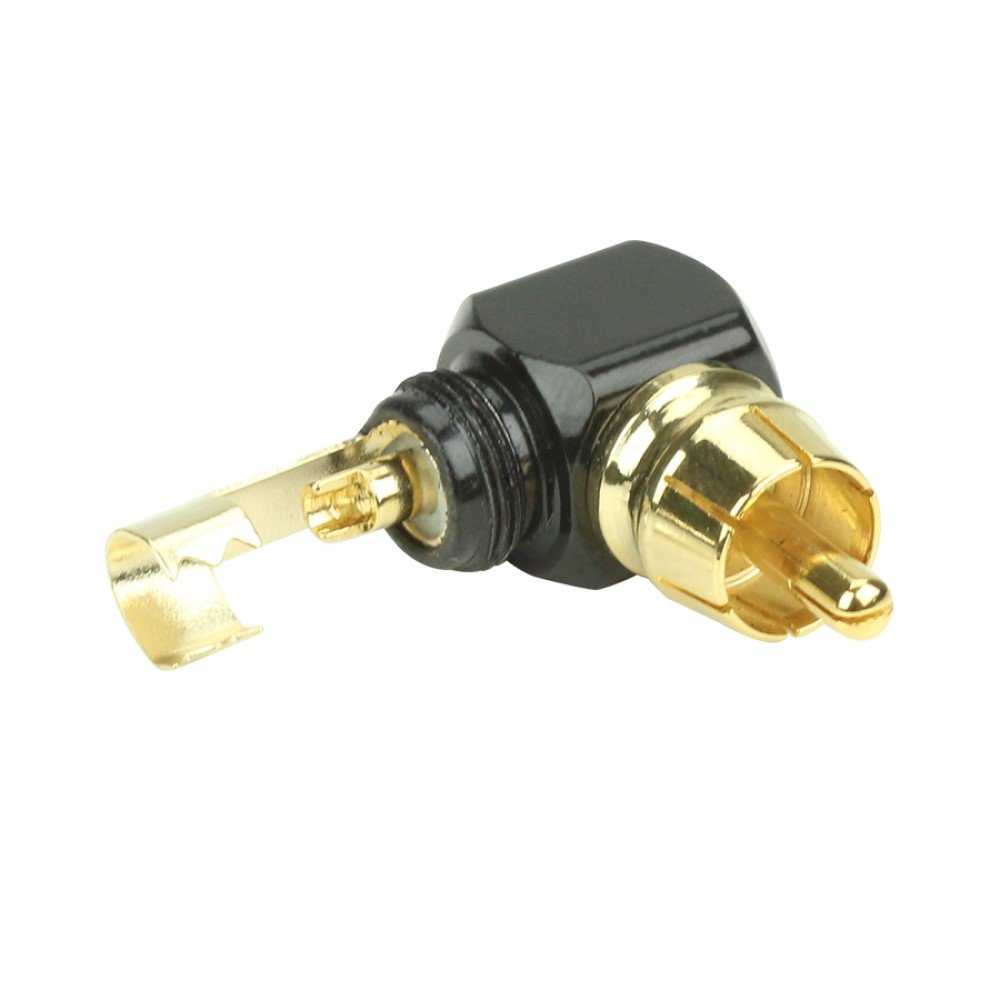 Plug RCA Black Series - 4MM 90 Graus - Preto - Macho