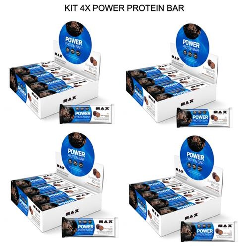 Kit 04 Power Protein Bar Dark Chocolate Truffle 8 und de 90g Max Titanium