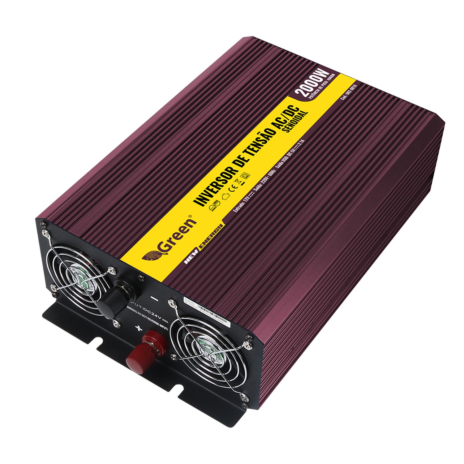 Inversor De Tensao Senoidal 12V 2000w USB 5V 2.1a - 220v