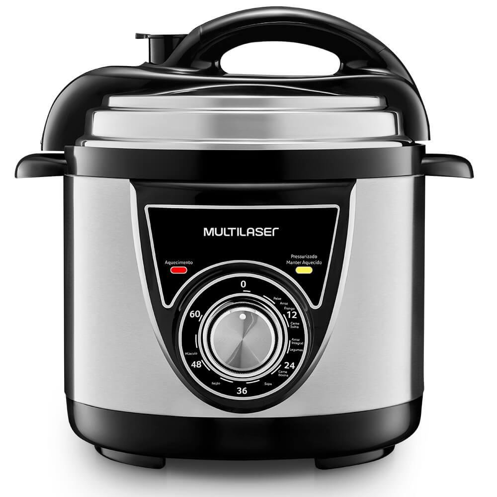 PANELA DE PRESSÃO MULTILASER 4L 220V-800W COM SELETOR DE FUNÇÕES + COPO MEDIDOR E COLHER - INOX - CE018
