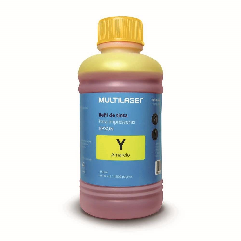 Refil De Tinta Para Impressoras Epson 250Ml Amarelo Multilaser - RF016