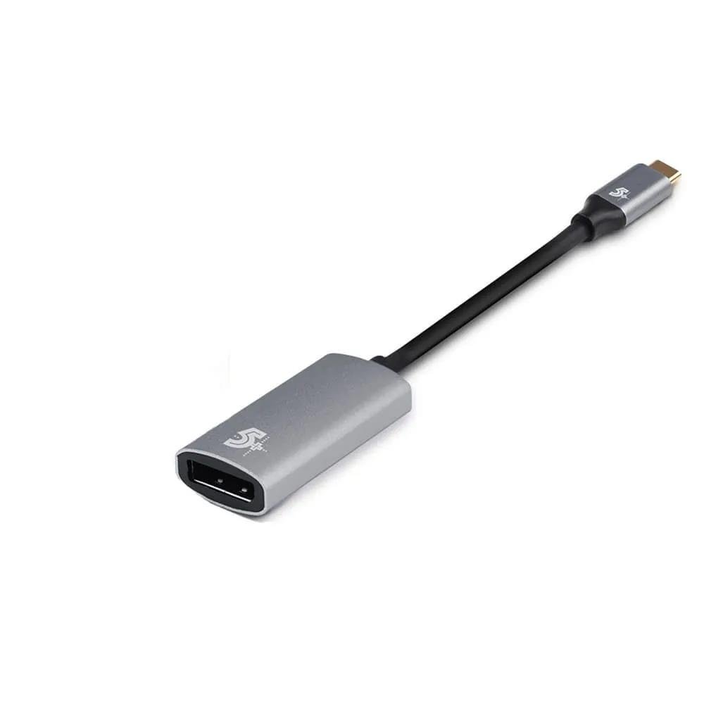Cabo Adaptador USB-C Displayport 5+, 10cm, Alumínio - 018-7456