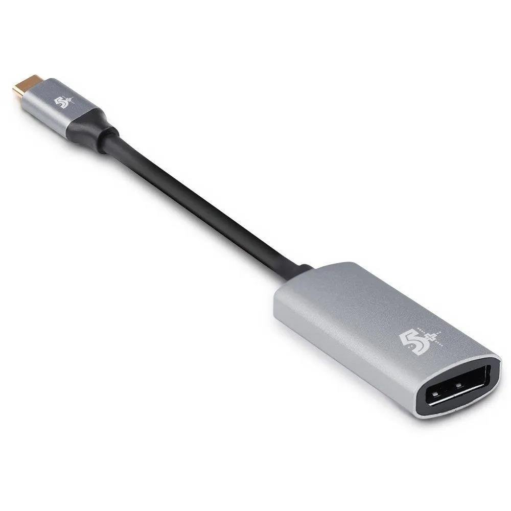 Cabo Adaptador USB-C Displayport 5+, 10cm, Alumínio - 018-7456