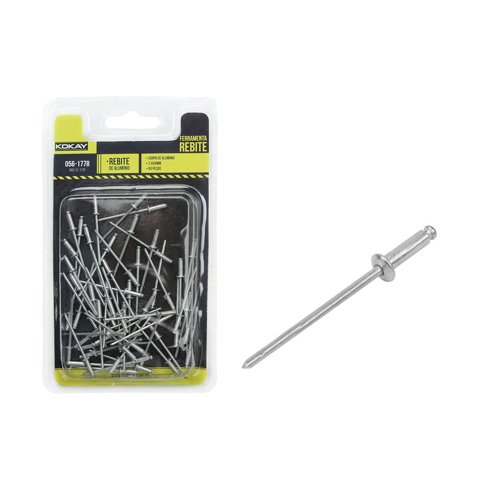 Rebite AlumÍnio Com 60 Peças 1777 Kokay