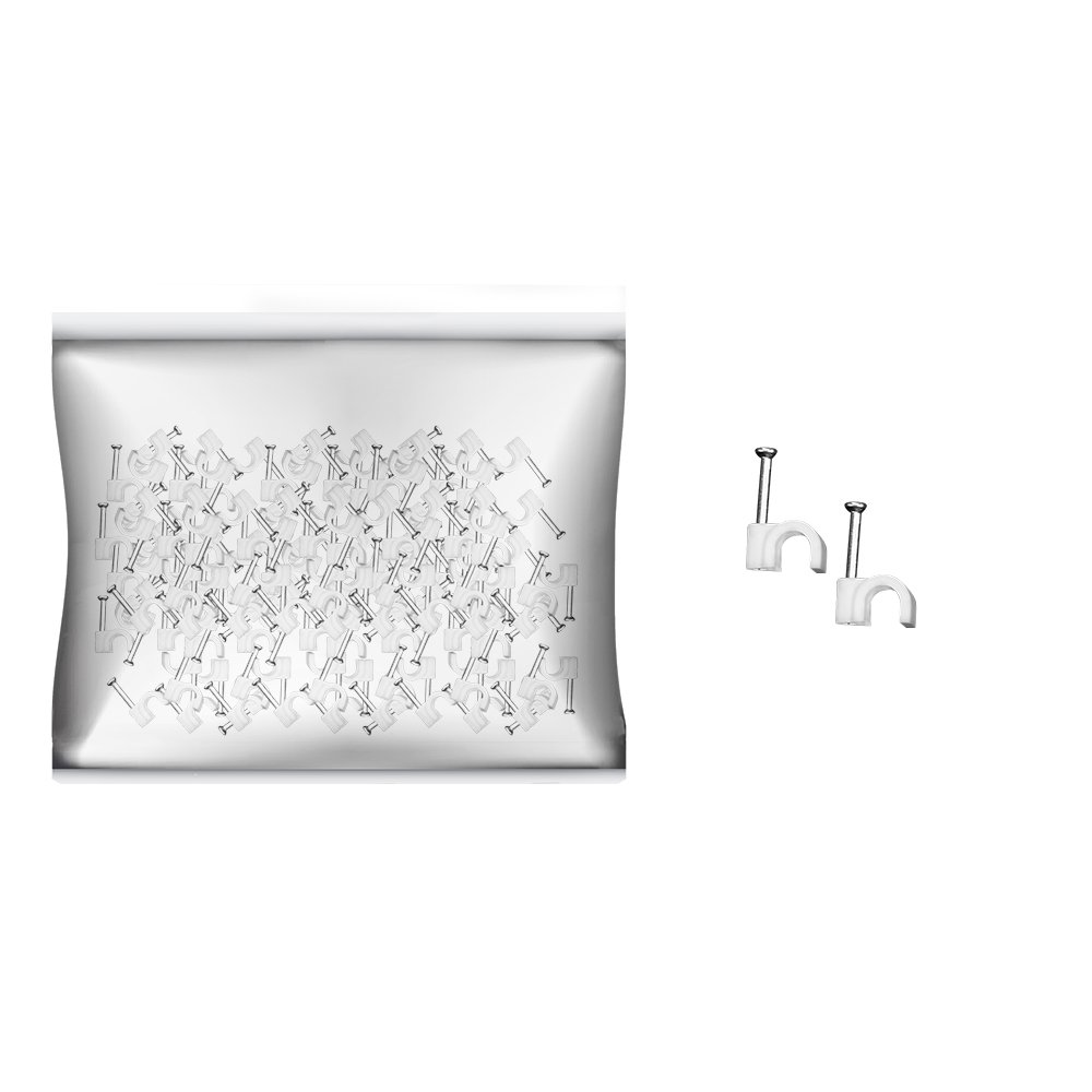 Fixa Fio R-4mm Branco - 100 PCs