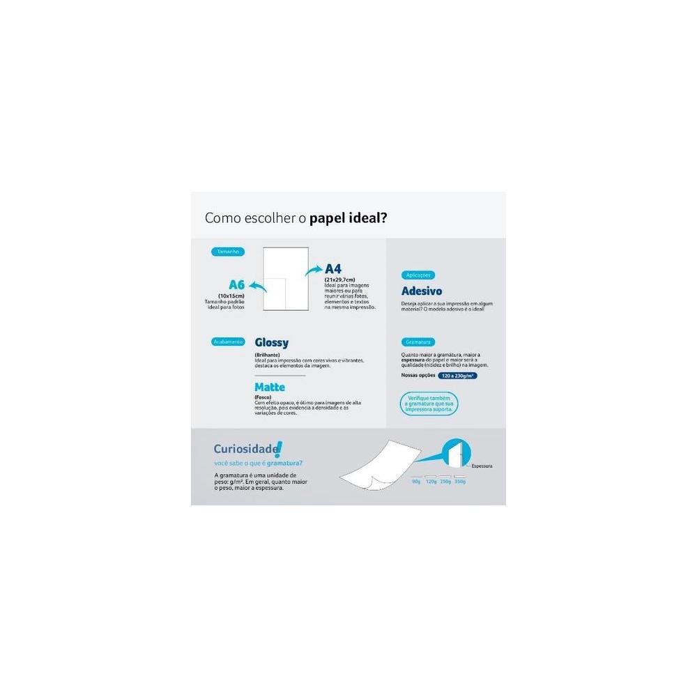 Papel Especial Photo Multilaser Paper A6 200G/M2 20 Folhas - PE010