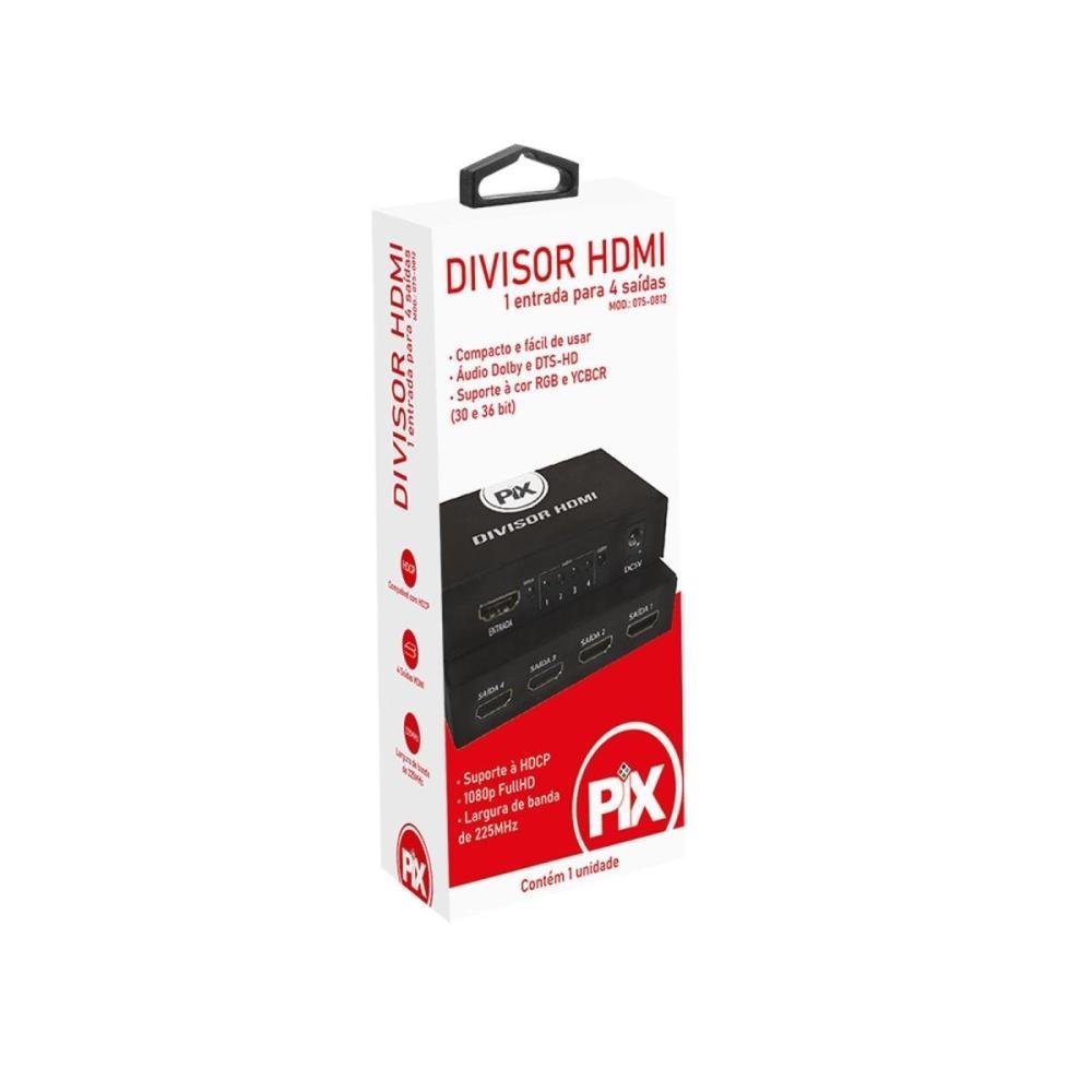 Splitter HDMI 1.3 1 Entrada X 4 Saídas Preto CHIP SCE