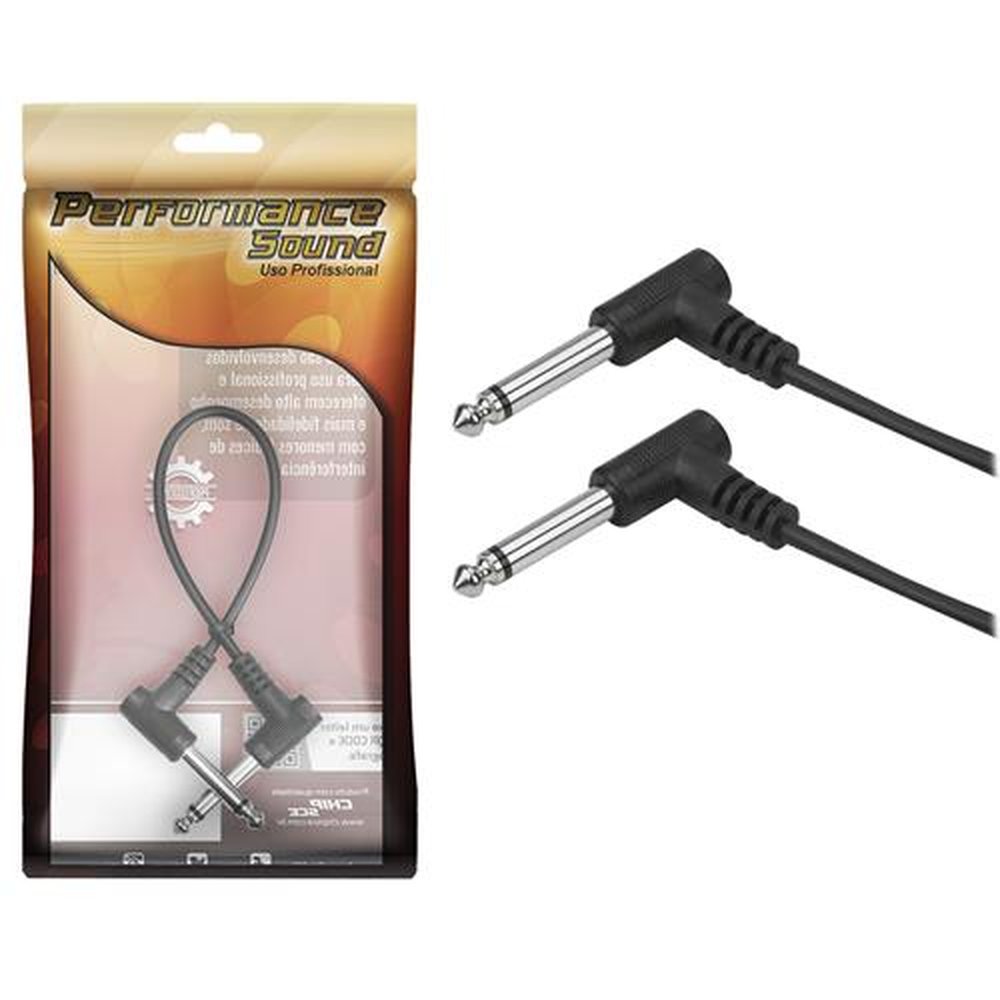 Cabo P10 Plastico - P10 + P10 Mono 90 Graus 25cm - Pedal