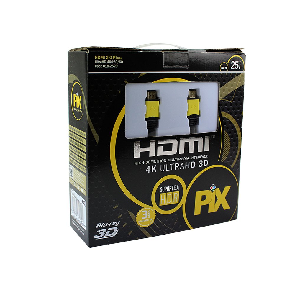 Cabo HDMI 2.0 4K HDR 19p 25m