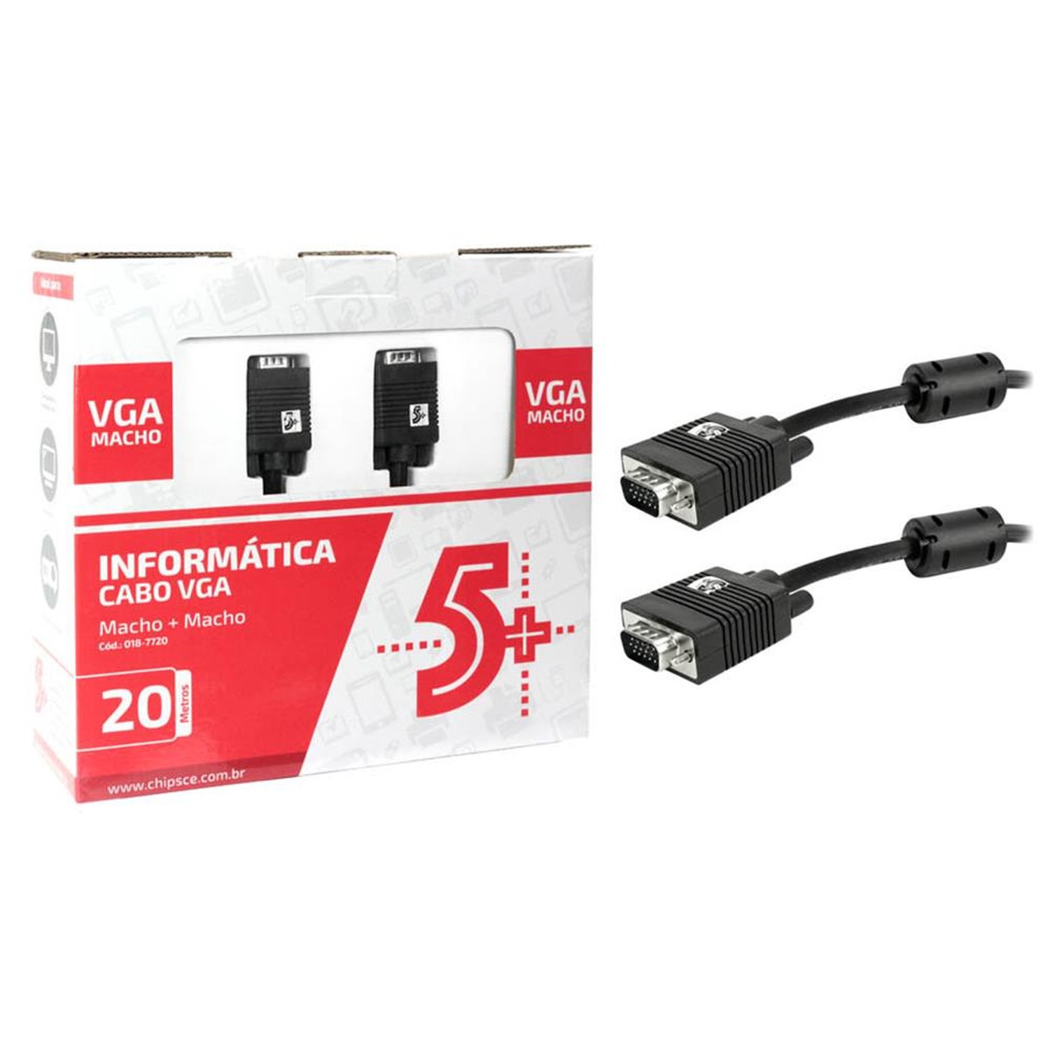 Cabo Vga/vga Chip Sce 20mts Com Filtro 018-7720