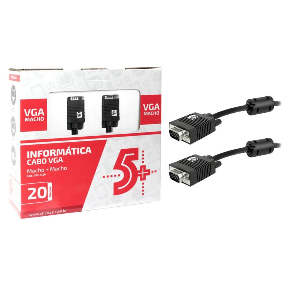 Cabo Vga/vga Chip Sce 20mts Com Filtro 018-7720