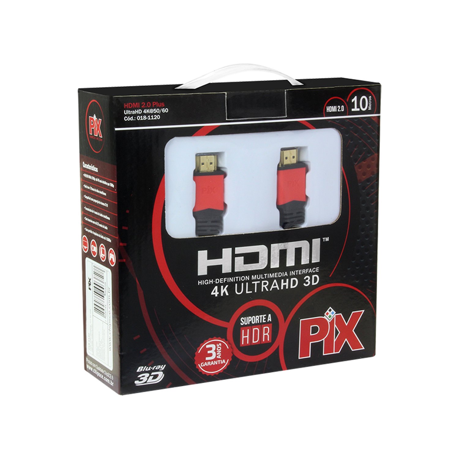 Cabo HDMI 2.0 4K HDR 19p 10m - Filtro