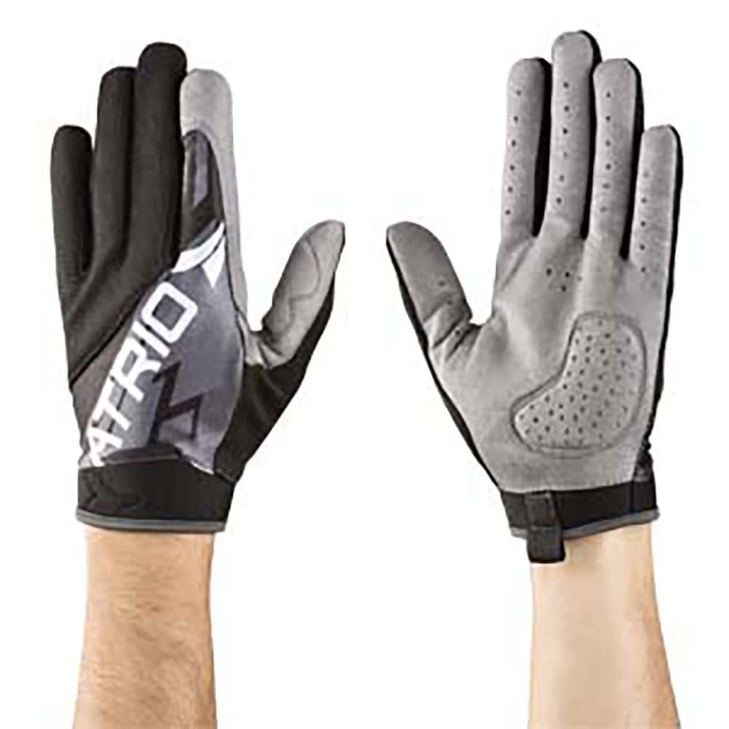 Luvas para Esportes Dedo Longo Acolchoada Preto/Cinza Atrio Tamanho M - BI079