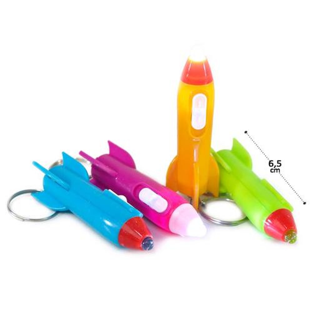 Chaveiro de Metal Com Led 12 Peças Foguete
