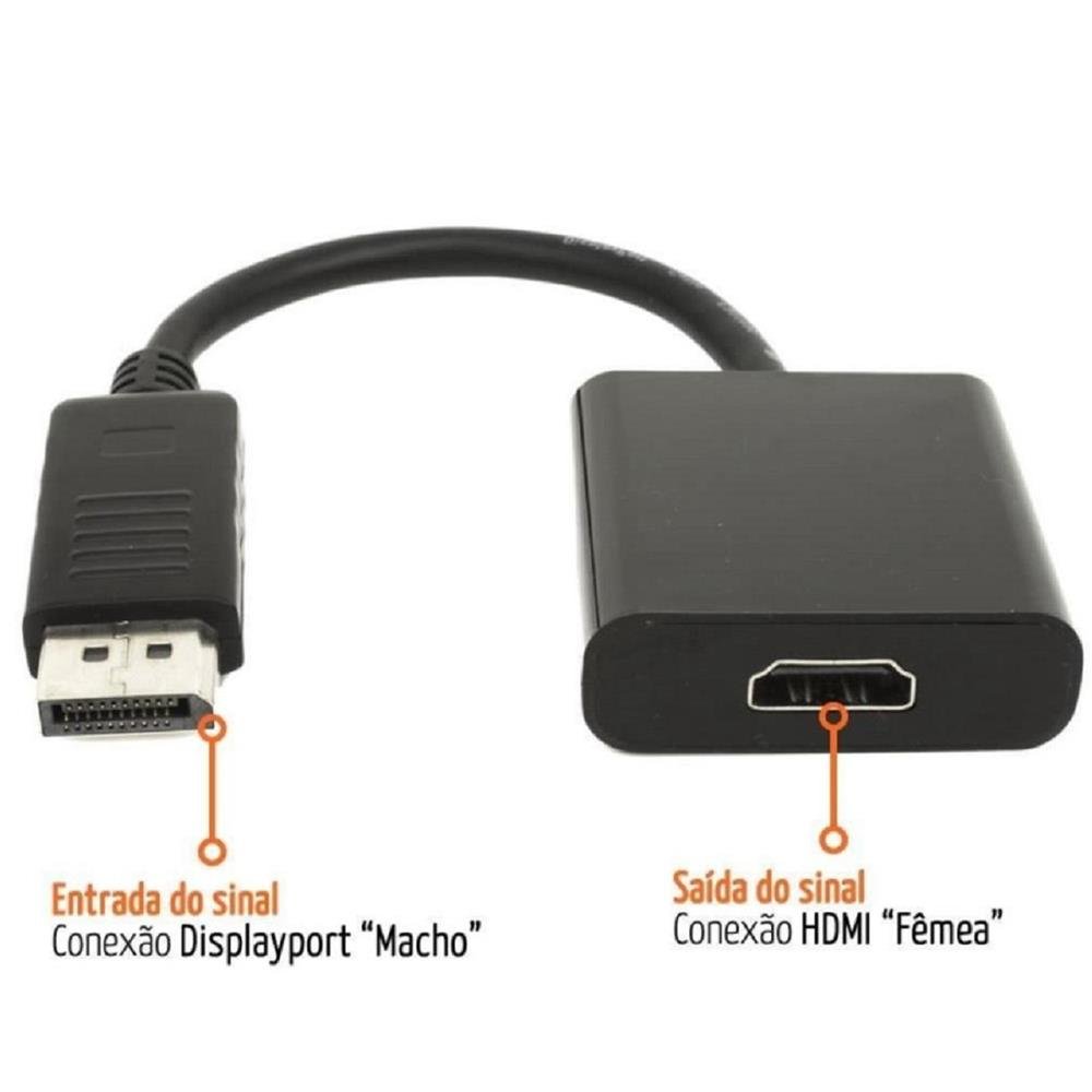 Conversor Displayport Para Hdmi Fêmea 15Cm 075-0829 5+