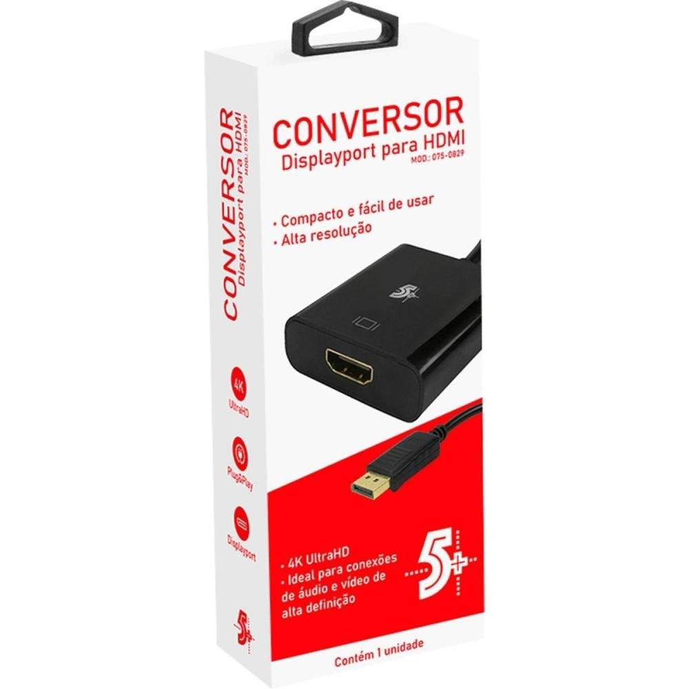 Conversor Adaptador Macho Para HDMI Fêmea Displayport Pix Un.Venda: PC/1