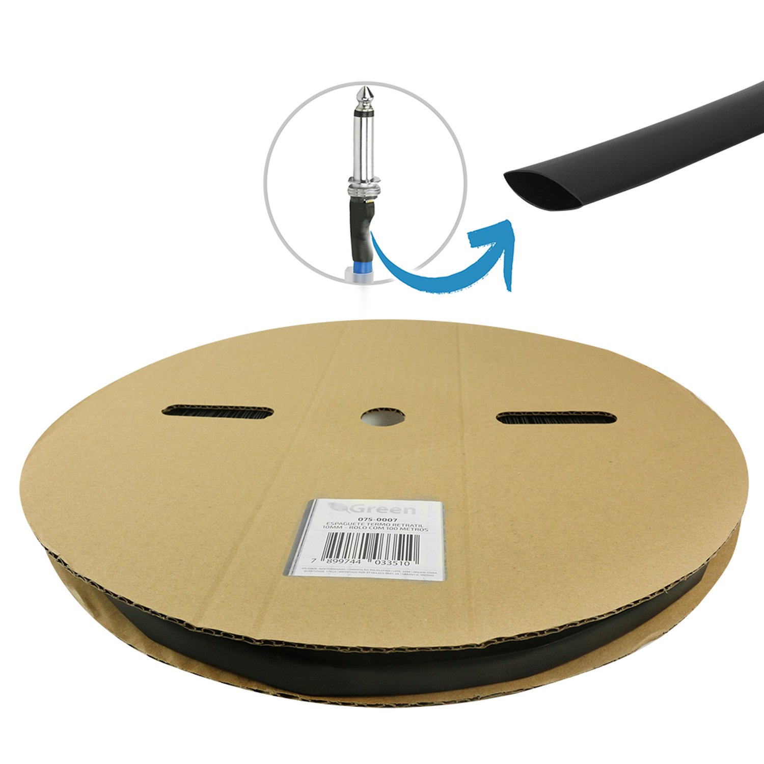 Espaguete Termo Retratil 10mm - Rolo Com 100 Metros