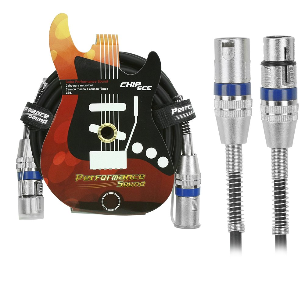 Cabo Cannon Macho + Cannon Fêmea 10m - Balanceado - Performance Sound