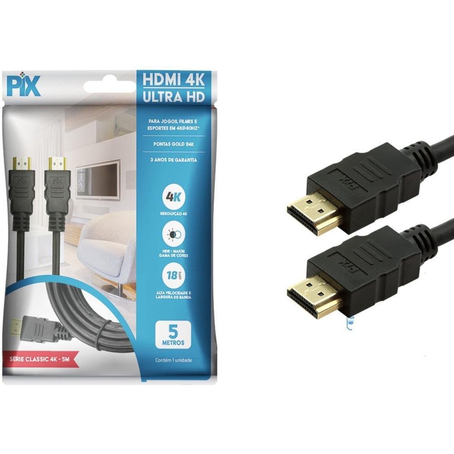 Cabo Hdmi Gold 20 4K Hdr 19P 5M