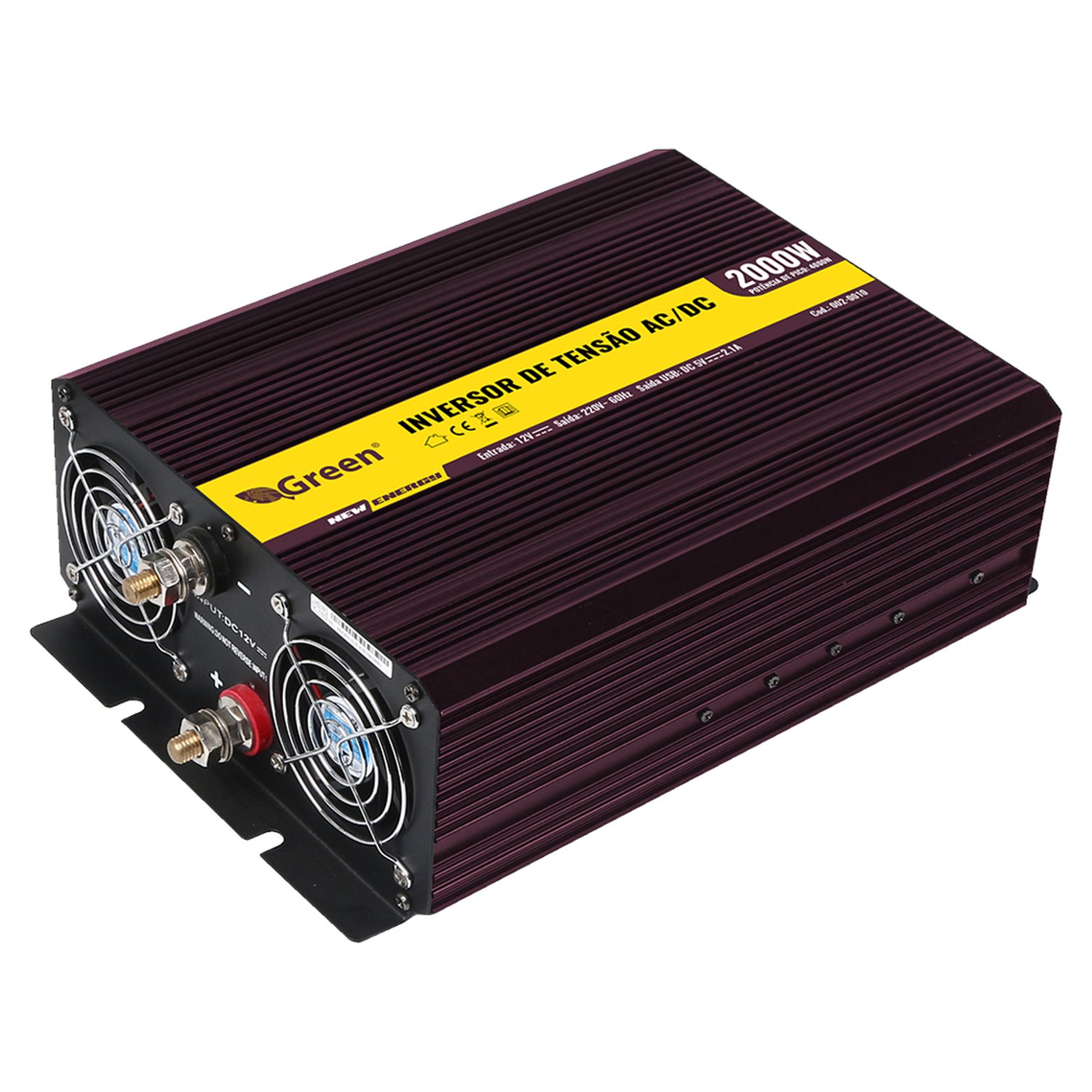 Inversor De Tensao 12V 2000w USB 5V 2.1a - 220v