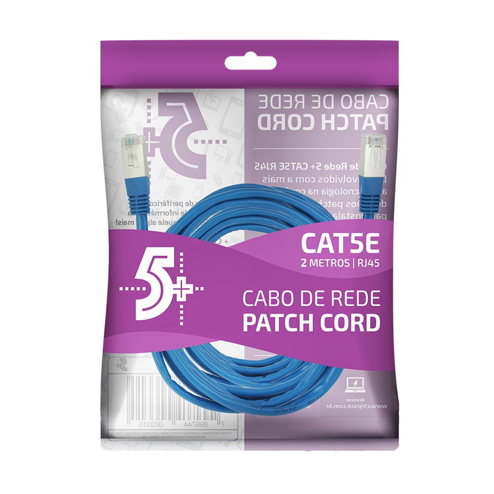 Cabo Patch Cord Cat5e Ftp Azul 10m