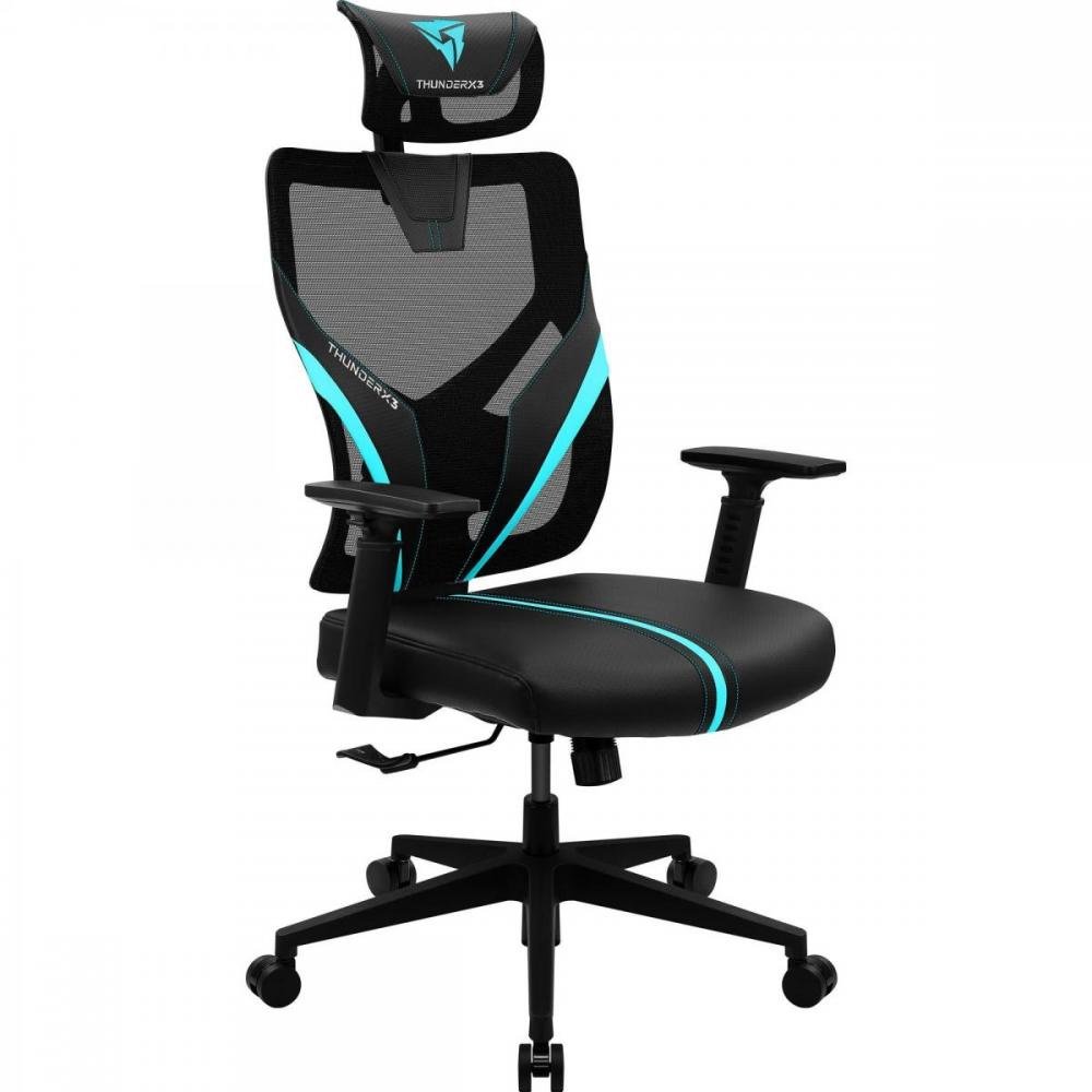 Cadeira Ergonômica Yama1 Preta/Cyan ThunderX3