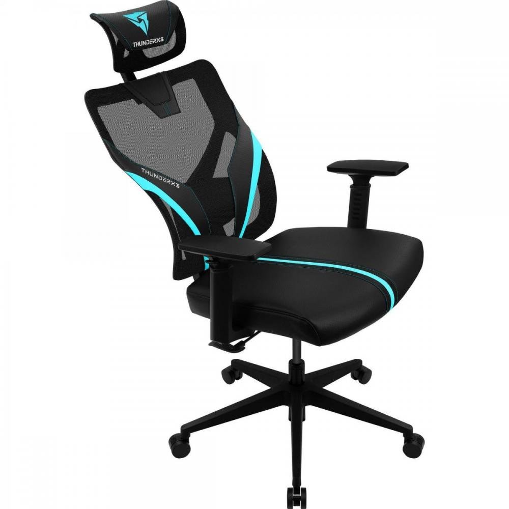 Cadeira Ergonômica Yama1 Preta/Cyan ThunderX3