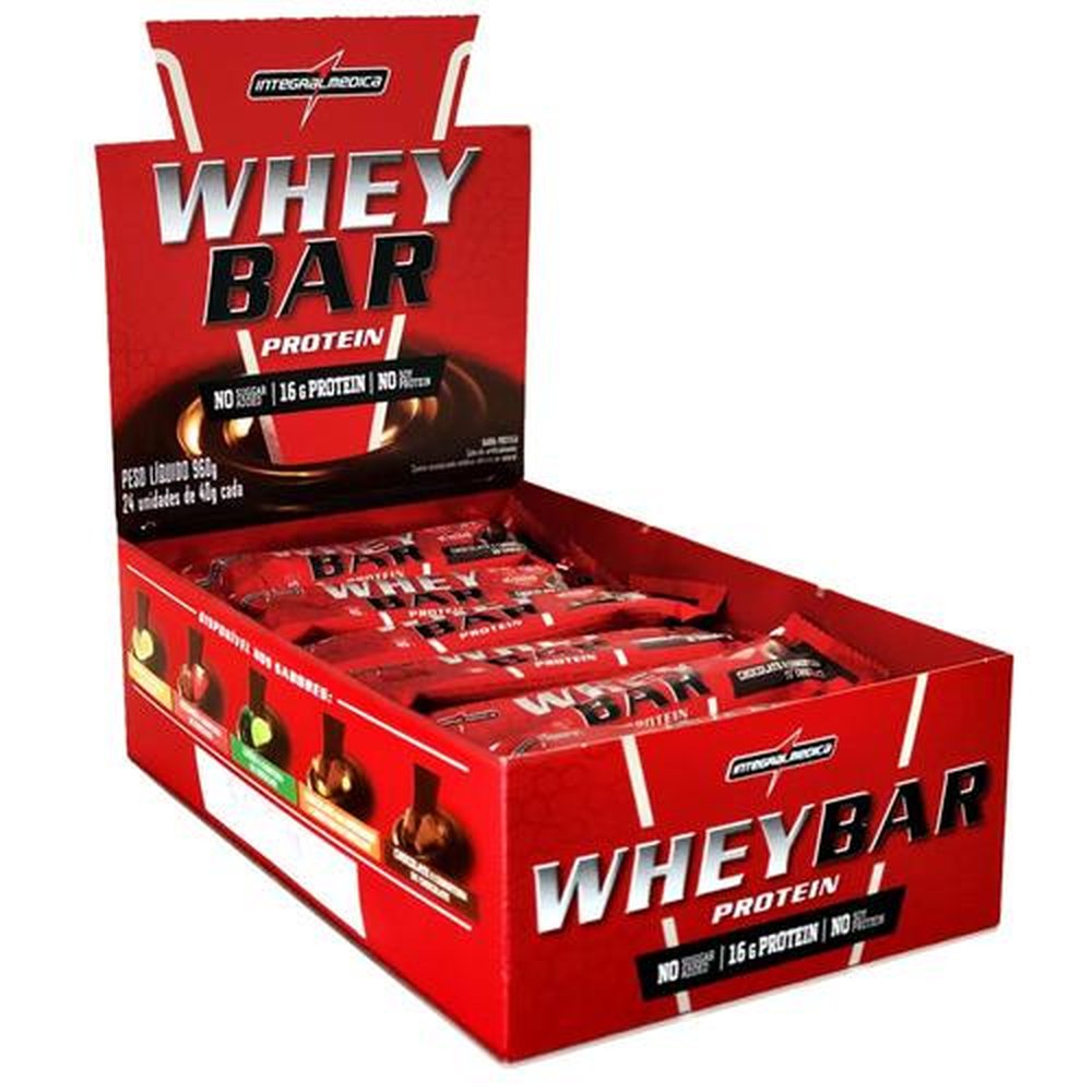 Whey Bar Chocolate com Amendoim 24 Unidades Integral Medica