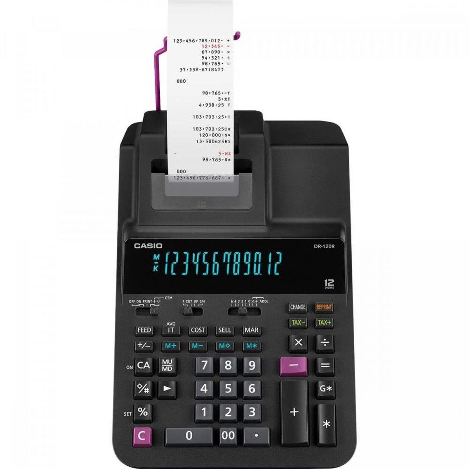 Calculadora com Bobina Dr-120r-bk Preta Casio