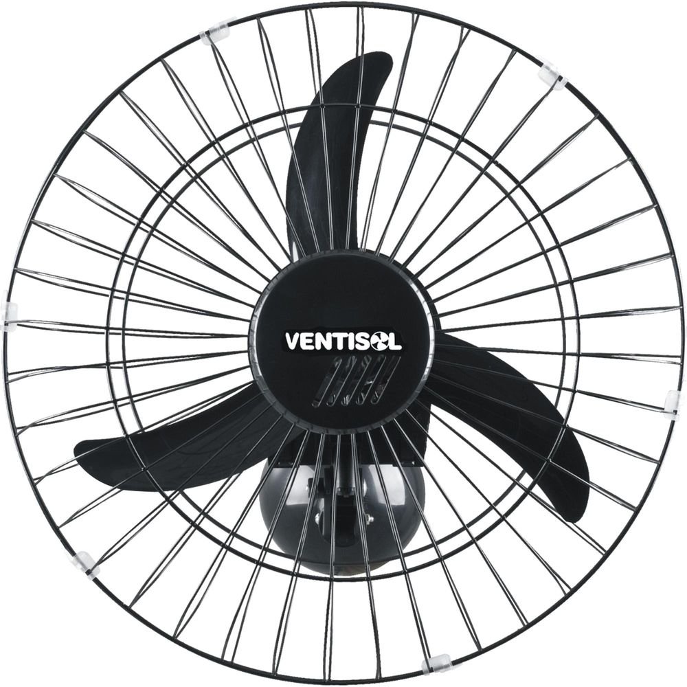Ventilador de Parede Oscilante 50cm Bivolt Aço Preto Ventisol