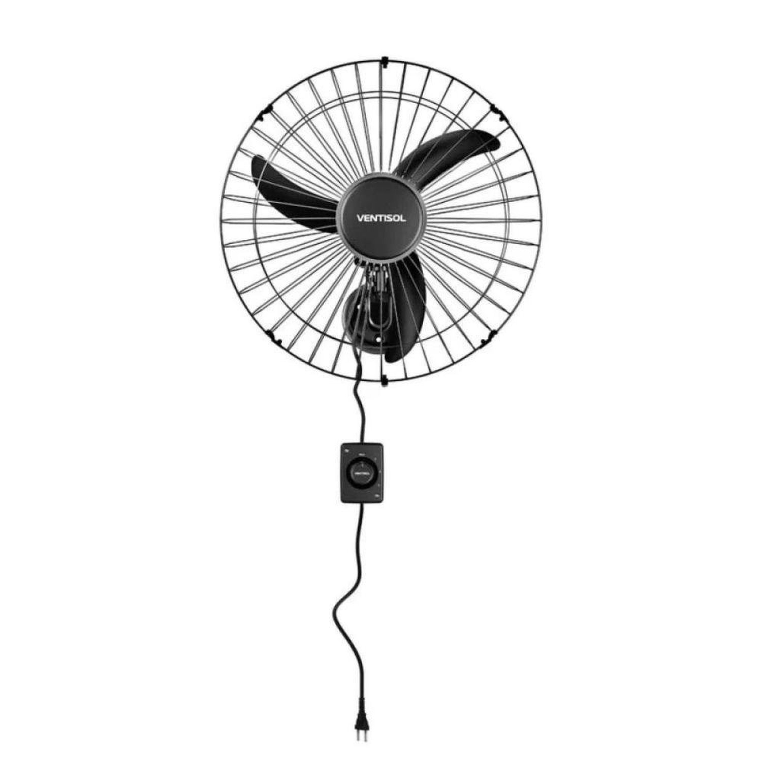 Ventilador De Parede Ventisol Oscilante 50Cm Aço Preto Bivolt Un.Venda: Pc/1