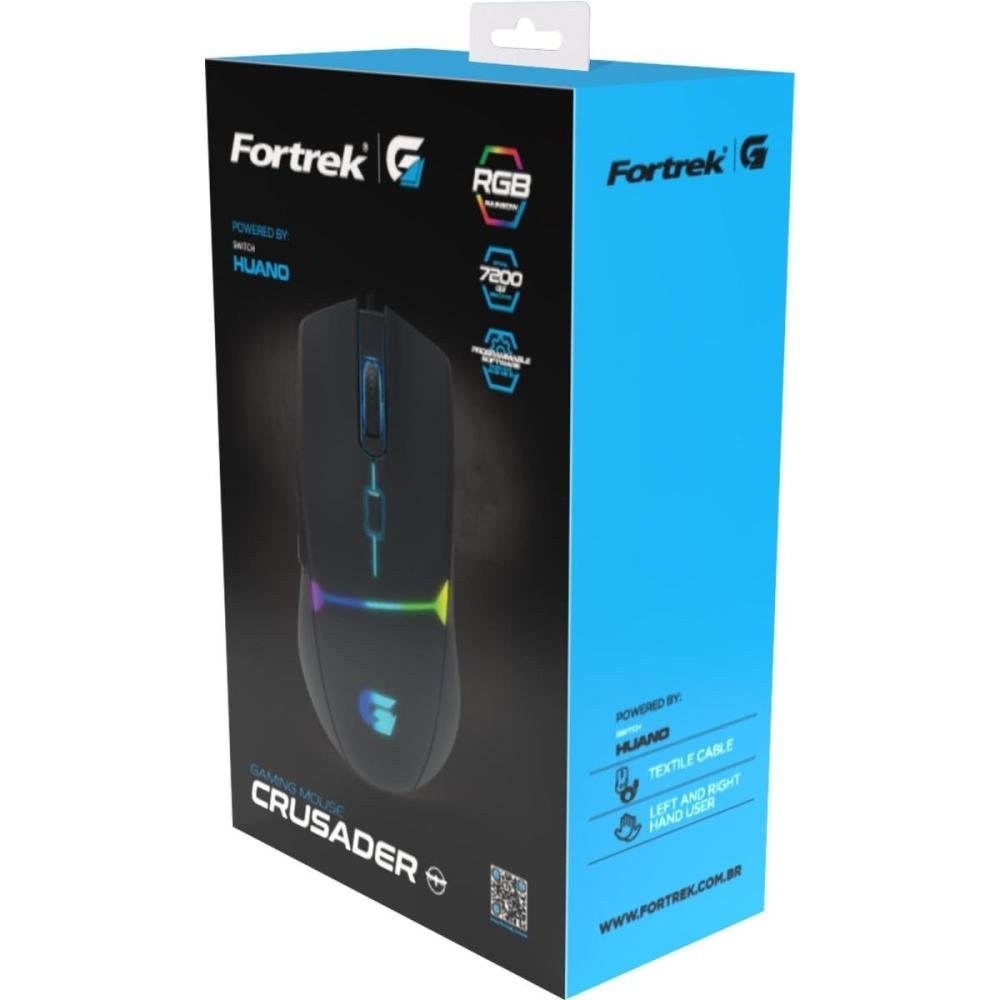Mouse Gamer Fortrek Crusader 7200 Dpi Preto