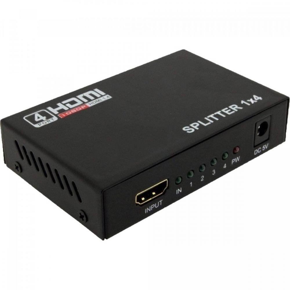 Divisor Hdmi 1 Entrada x 4 Saídas Preto Storm