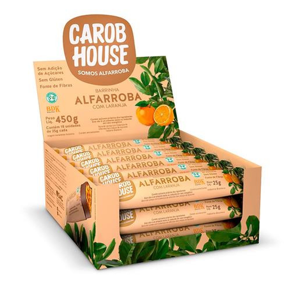 Alfarroba com Laranja 25 g Display com 18 Unidades