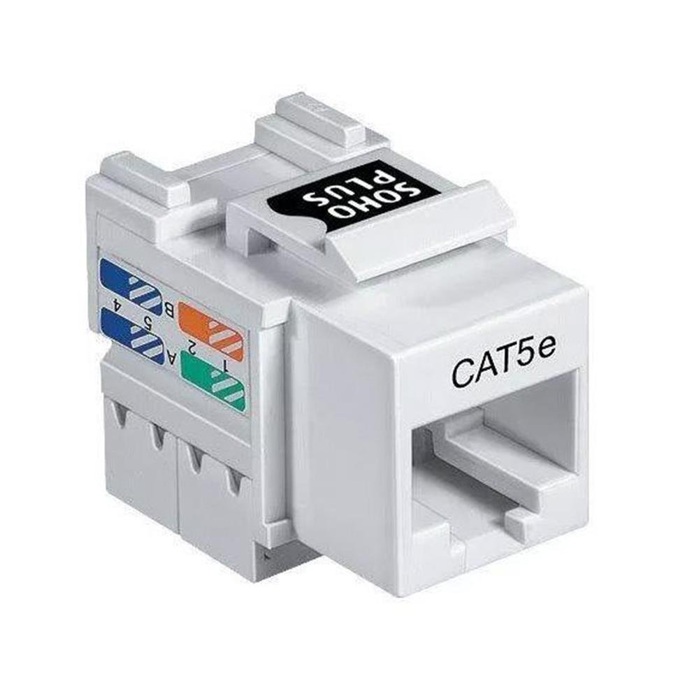 Conector Femea Cat 5e Branco Soho Plus T568A/B Branco
