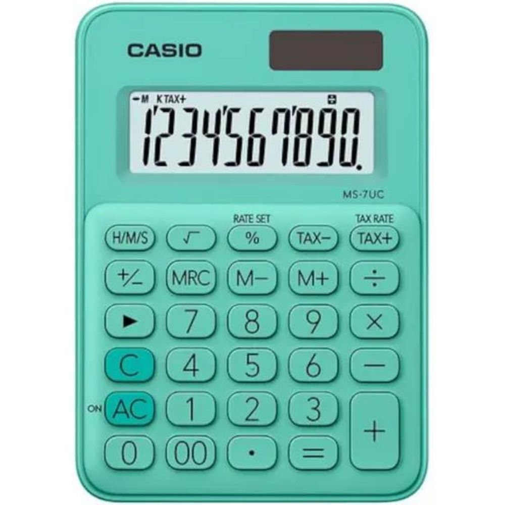 Calculadora de Mesa Casio 10 Dígitos Com Cálculo de Hora Azul Turquesa