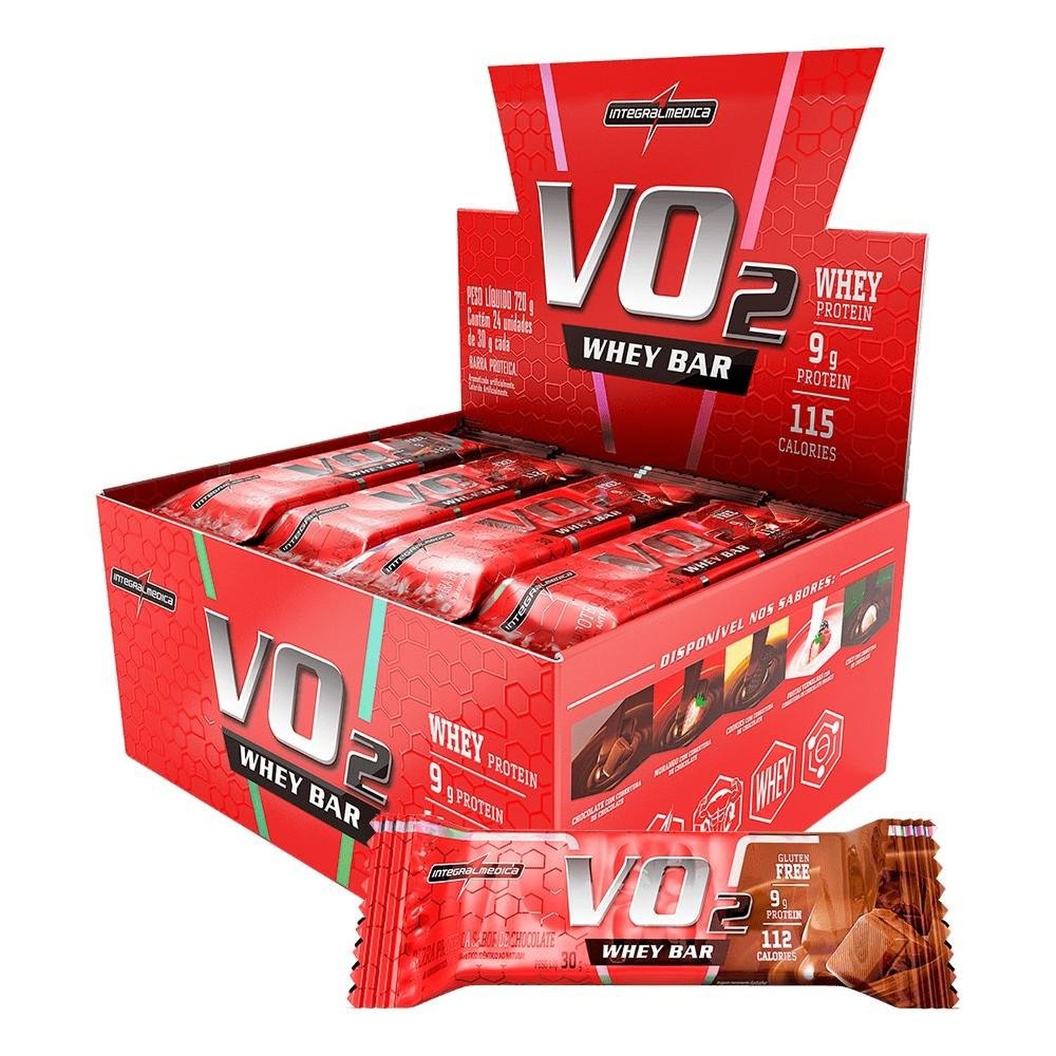 Barra Proteina Vo2 Chocolate Com 12 Unidades
