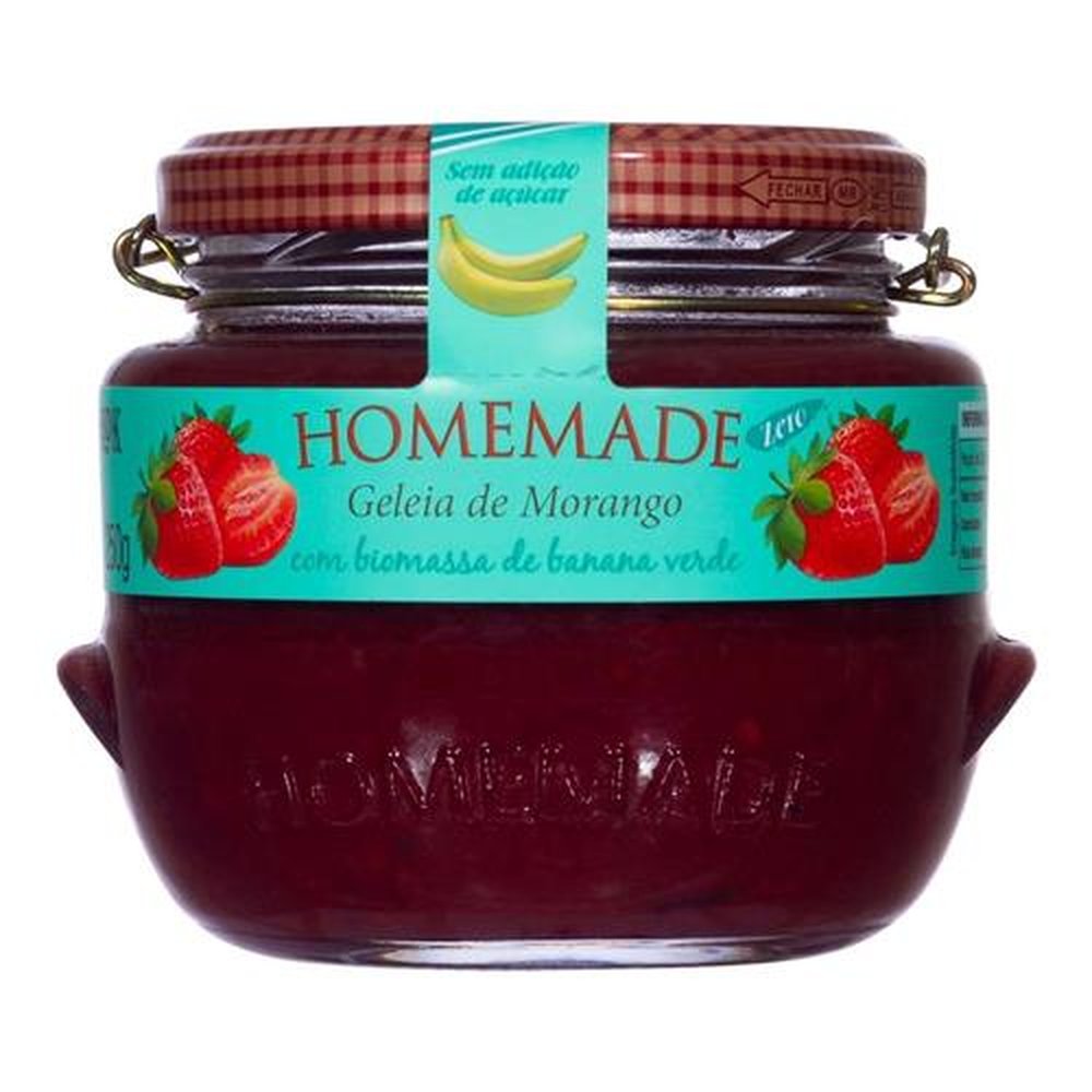 Geléia Zero Biomassa de Banana e Morango Homemade