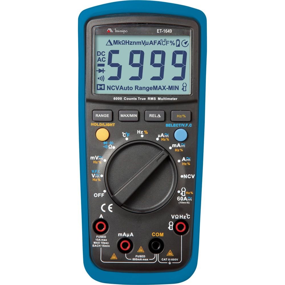 Multímetro Digital Et1649 Preto/Azul Minipa
