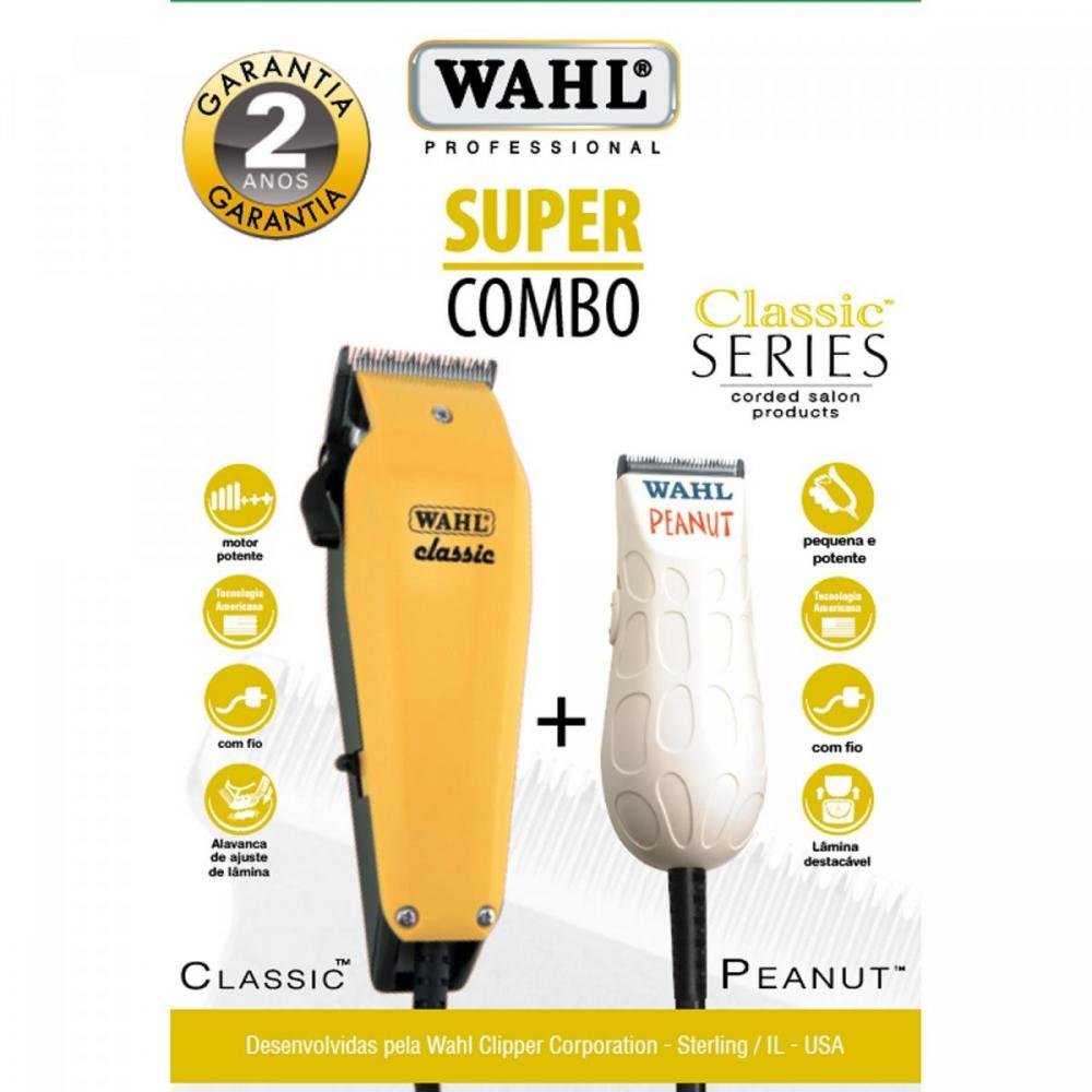 Kit Máquina de Cabelo Classic + Peanut 127v Wahl